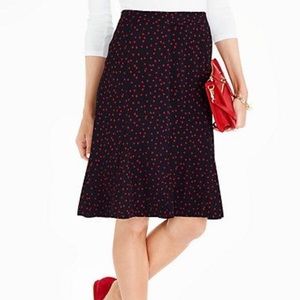 NWT Talbot’s Heart Print Flounce Skirt Size 8